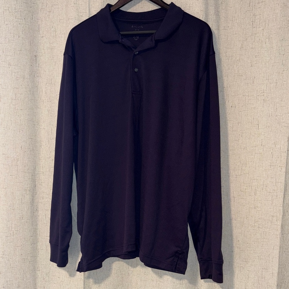George Men's Dramatic Purple Long Sleeve Polo Shirt